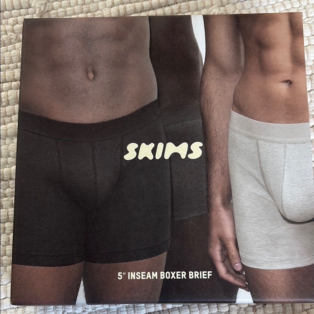 SKIMS Boxer Briefs Black and Gray Form-Fitting Comfort